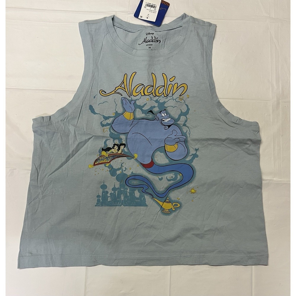 Disney Aladdin Sleeveless Blue Shirt Women's Size M